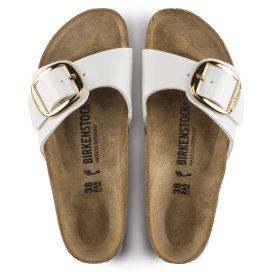 Sandalo Birkenstok Madrid Big Buckle Patent White