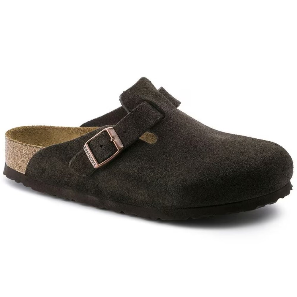 Clog Birkenstock Boston SFB mocca, Suede Leather