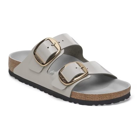 Sandalo Birkenstock Arizona Big Buckle shine stone coin, Natural Leather