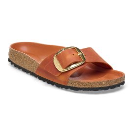 Birkenstock Sandalo Donna Madrid Big Buckle burnt orange, Oiled Leather