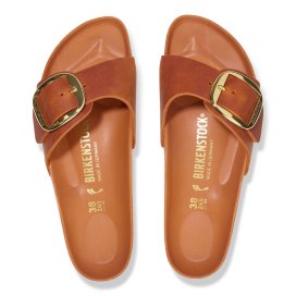 Birkenstock Sandalo Donna Madrid Big Buckle burnt orange, Oiled Leather