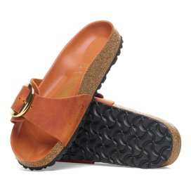 Birkenstock Sandalo Donna Madrid Big Buckle burnt orange, Oiled Leather