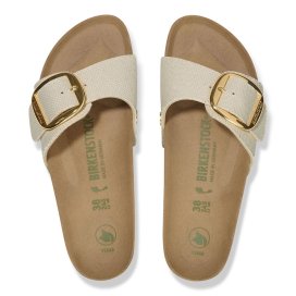 Birkenstock Sandalo Donna Madrid Big Buckle eggshell veg, Rough Canvas