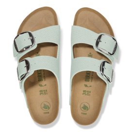 Birkenstock Sandalo Donna Arizona Big Buckle surf green veg, Rough Canvas