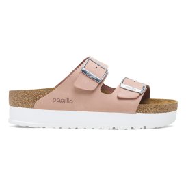 Birkenstock Sandalo Donna Arizona Platform soft pink, Nubuck Leather