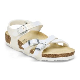 Birkenstock Sandalo Bambino Kumba Kids shiny lizard white, Birko Flor