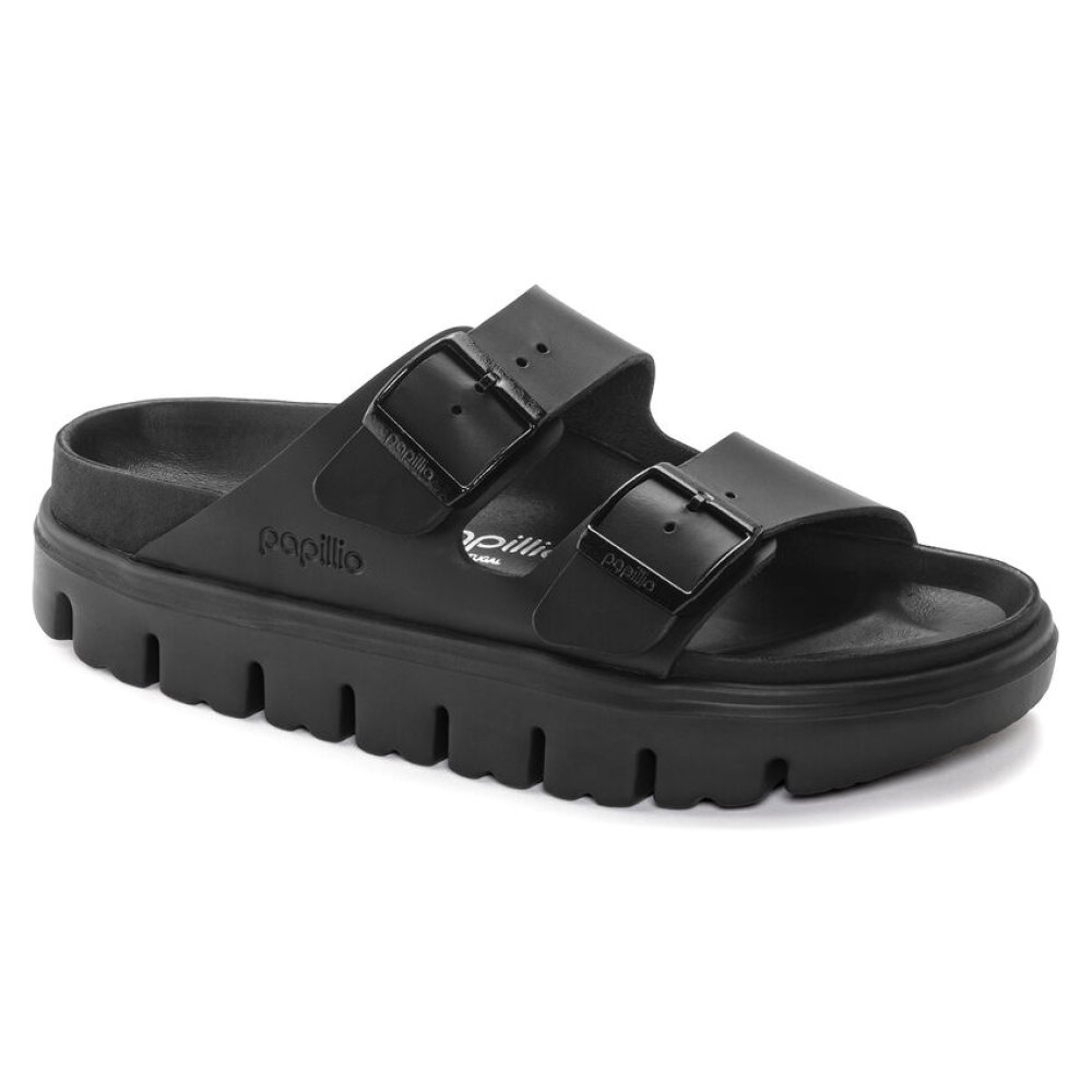 Birkenstock Sandalo Donna Arizona Chunky Exquisite black, Natural Leather