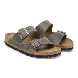 Birkenstock Sandalo Unisex Arizona faded khaki, Oiled Leather