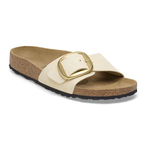 Birkenstock Sandalo Donna Madrid Big Buckle ecru, Nubuck Leather