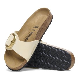 Birkenstock Sandalo Donna Madrid Big Buckle ecru, Nubuck Leather