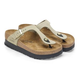 Birkenstock Sandalo Donna Gizeh Platform eucalyptus, Nubuck Leather