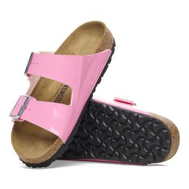 Birkenstock Sandalo Donna Arizona patent candy pink black, Birko Flor Patent