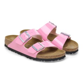 Birkenstock Sandalo Donna Arizona patent candy pink black, Birko Flor Patent