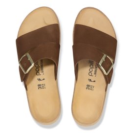 Birkenstock Sandalo Donna Almina dark tea, Nubuck Leather