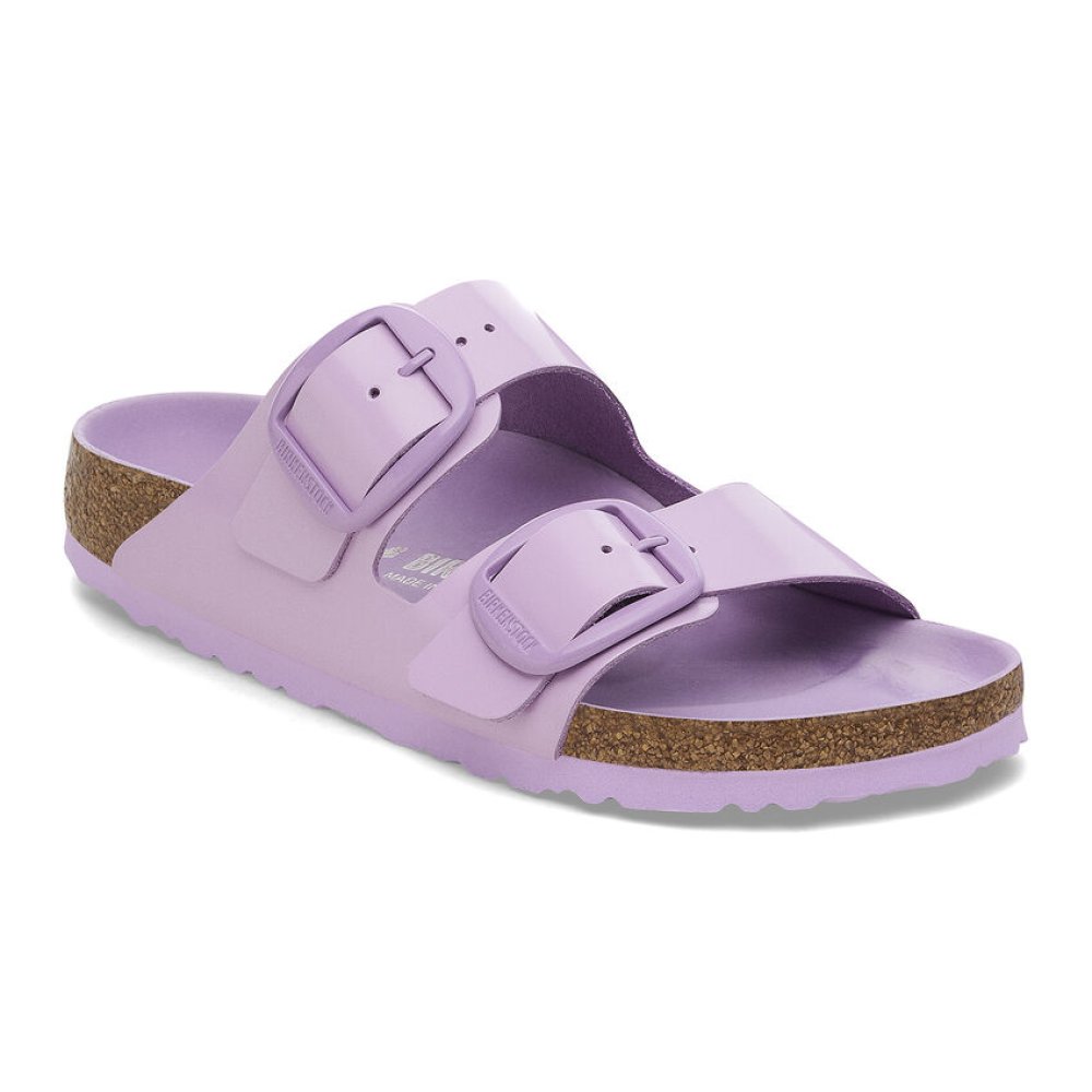 Birkenstock Sandalo Donna Arizona Big Buckle shine crocus, Natural Leather