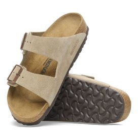 Birkenstock Sandalo Unisex Arizona taupe, Suede Leather