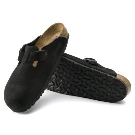 Birkenstock Clog Unisex Boston SFB black, Suede Leather