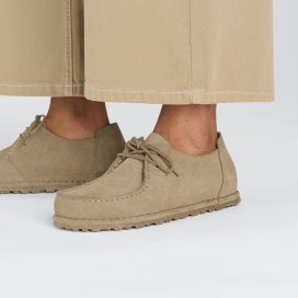 Birkenstock Scarpa Donna Utti Lace gray taupe, Suede Leather