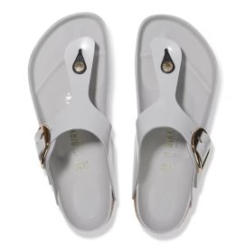 Birkenstock Infradito Donna Gizeh Big Buckle shine stone coin, Natural Leather