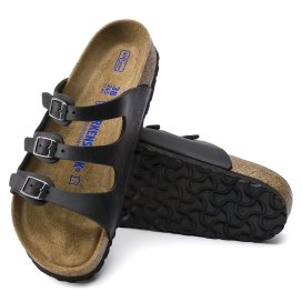 Birkenstock Sandalo Donna Florida SFB black, Oiled Leather