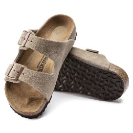 Birkenstock Sandalo Bambino Arizona Kids taupe, Suede Leather