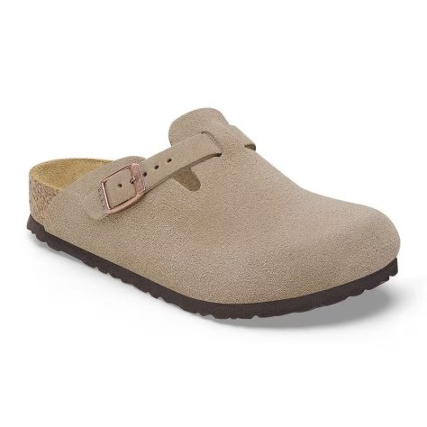Birkenstock Clog Bambino Boston Kids taupe, Suede Leather Birkenstock Clog Bambino Boston Kids taupe, Suede Leather