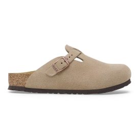 Birkenstock Clog Bambino Boston Kids taupe, Suede Leather