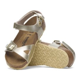 Birkenstock Sandalo Bambino Rio HL Kids electric metallic gold, Birko Flor