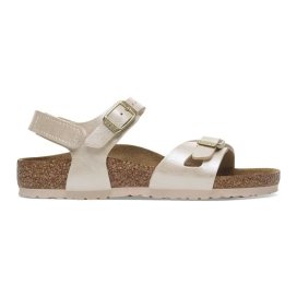 Birkenstock Sandalo Bambino Rio HL Kids graceful pearl white, Birko Flor