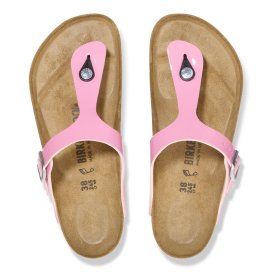 Birkenstock Infradito Donna Gizeh patent candy pink black, Birko Flor Patent