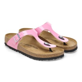 Birkenstock Infradito Donna Gizeh patent candy pink black, Birko Flor Patent