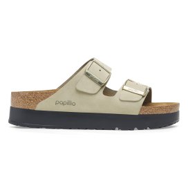 Birkenstock Sandalo Arizona Platform eucalyptus, Nubuck Leather