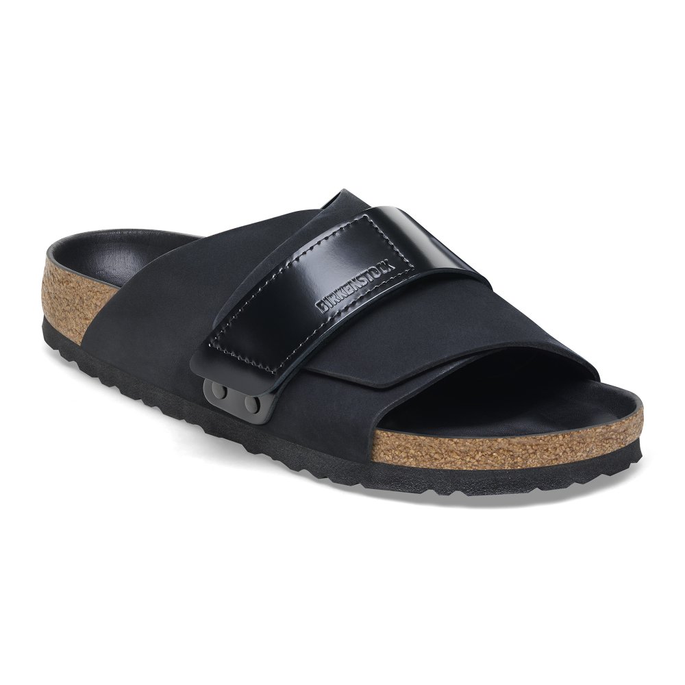 Birkenstock Sandalo Kyoto black, Nubuck Leather/High Shine Leather