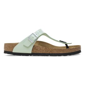 Birkenstock Sandalo A Infradito Gizeh patent surf green, Birko Flor Patent