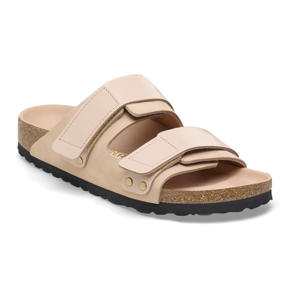 Birkenstock Sandalo Donna Uji new beige, Nubuck Leather/High Shine Leather