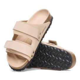 Birkenstock Sandalo Donna Uji new beige, Nubuck Leather/High Shine Leather