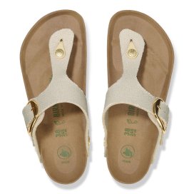 Birkenstock Sandalo Donna Gizeh Big Buckle eggshell veg, Rough Canvas