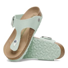 Birkenstock Sandalo Donna Gizeh Big Buckle surf green veg, Rough Canvas