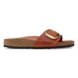 Birkenstock Sandalo Donna Madrid Big Buckle burnt orange, Oiled Leather