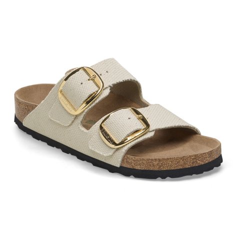 Birkenstock Sandalo Donna Arizona Big Buckle eggshell veg, Rough Canvas