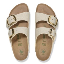 Birkenstock Sandalo Donna Arizona Big Buckle eggshell veg, Rough Canvas