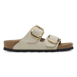 Birkenstock Sandalo Donna Arizona Big Buckle eggshell veg, Rough Canvas