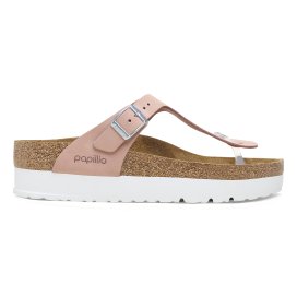 Birkenstock Sandalo Donna Gizeh Platform soft pink, Nubuck Leather