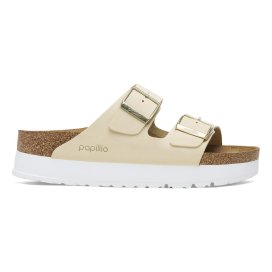 Birkenstock Sandalo Donna Arizona Platform ecru, Nubuck Leather