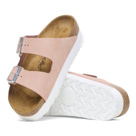 Birkenstock Sandalo Donna Arizona Platform soft pink, Nubuck Leather