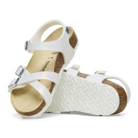 Birkenstock Sandalo Bambino Kumba Kids shiny lizard white, Birko Flor