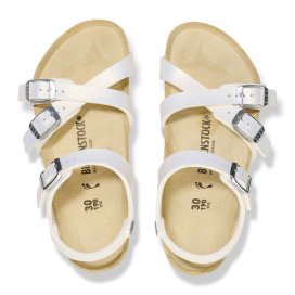 Birkenstock Sandalo Bambino Kumba Kids shiny lizard white, Birko Flor