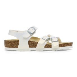 Birkenstock Sandalo Bambino Kumba Kids shiny lizard white, Birko Flor