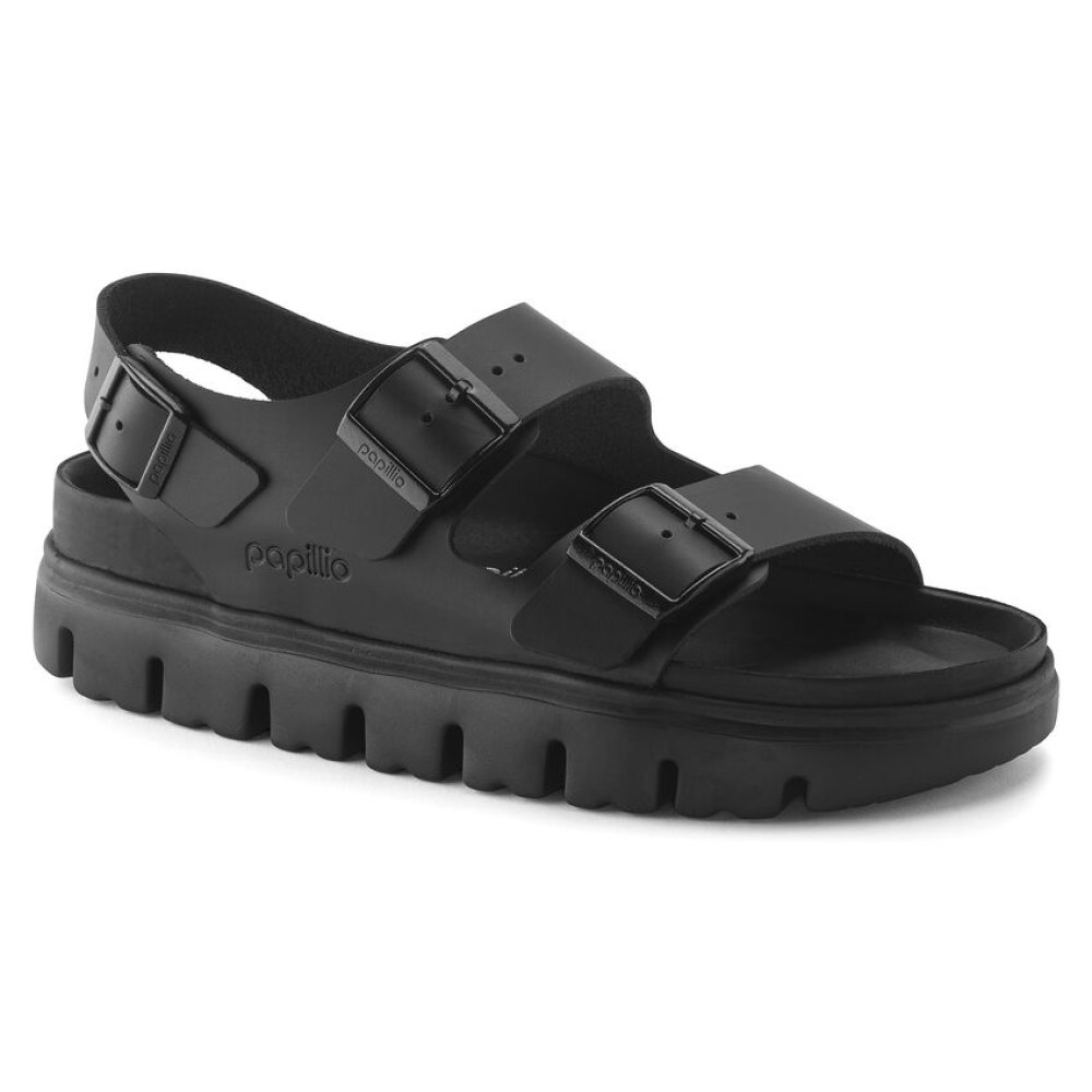 Birkenstock Sandalo Donna Milano Chunky Exquisite black, Natural Leather