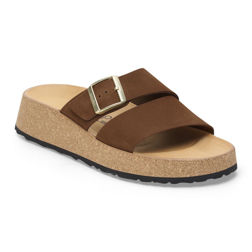 Birkenstock Sandalo Donna Almina dark tea, Nubuck Leather